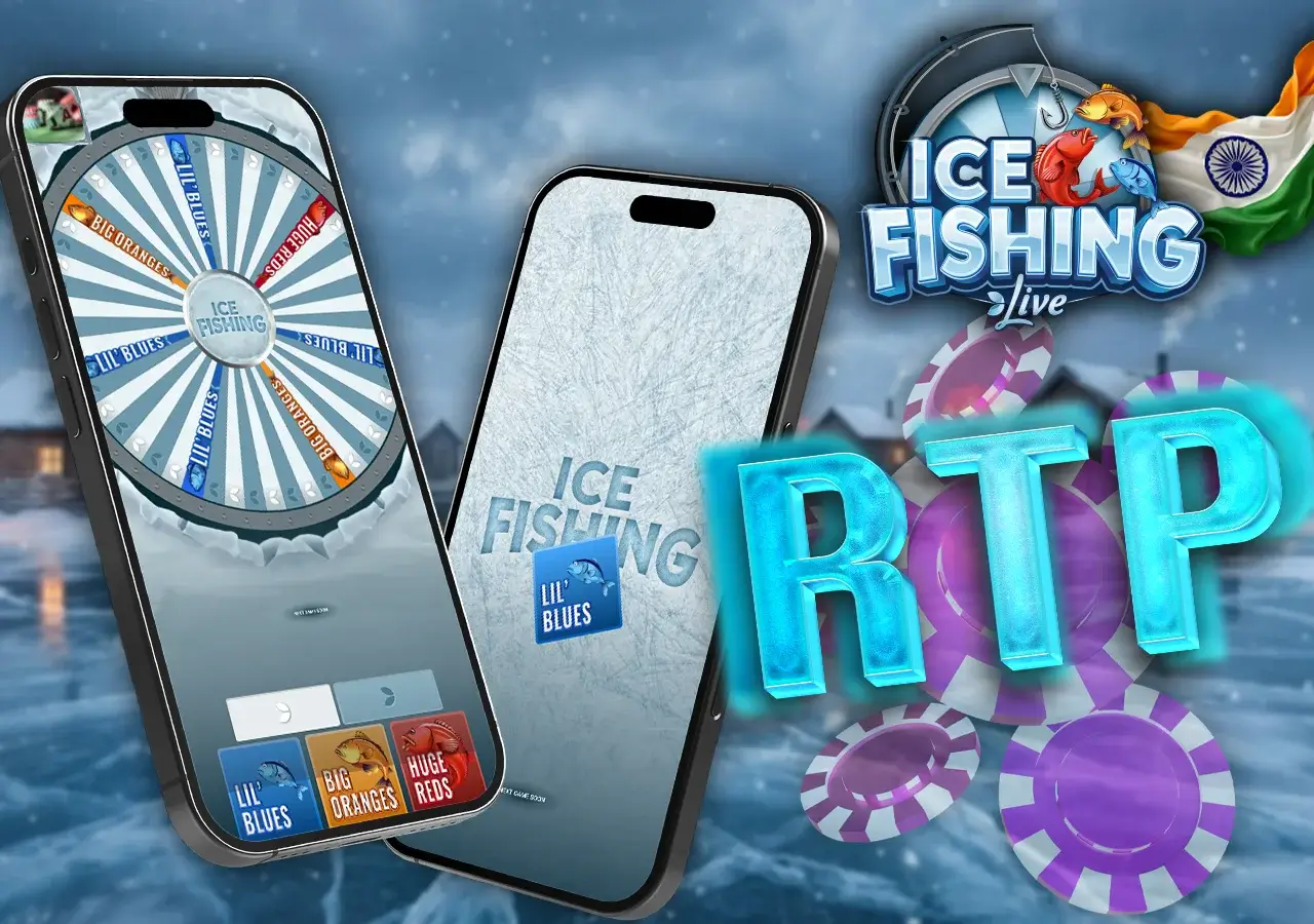 Visual representation of RTP and volatility levels for the Ice Fishing casino game in the Indian market.